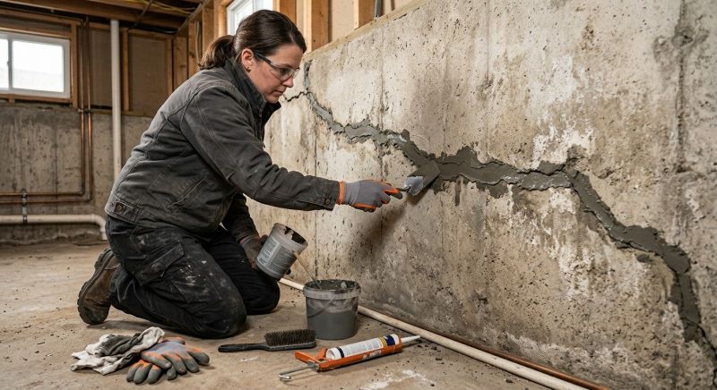 Cracked Basement Floor Repair in Oldham County, KY