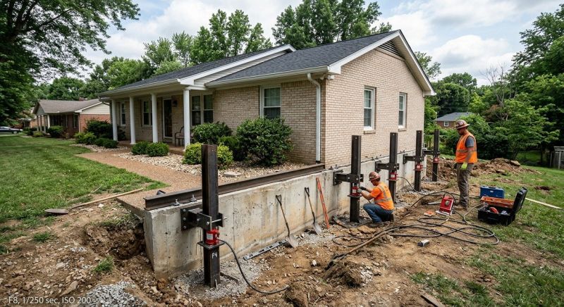 Foundation Pier Leveling in Oldham County, KY