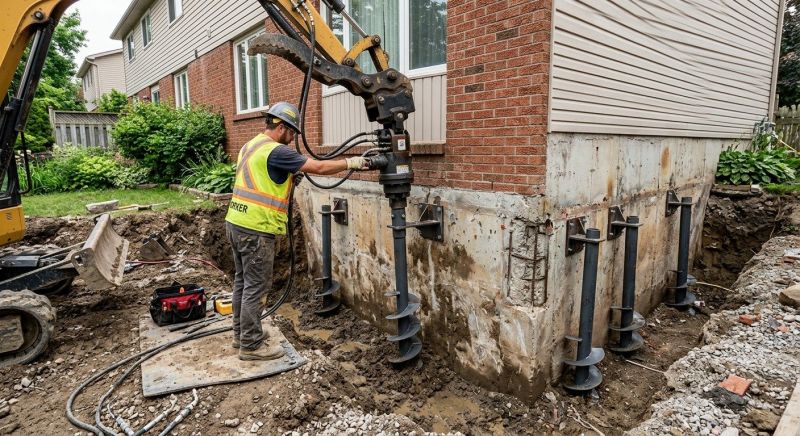 Helical Piers Installation in Oldham County, KY