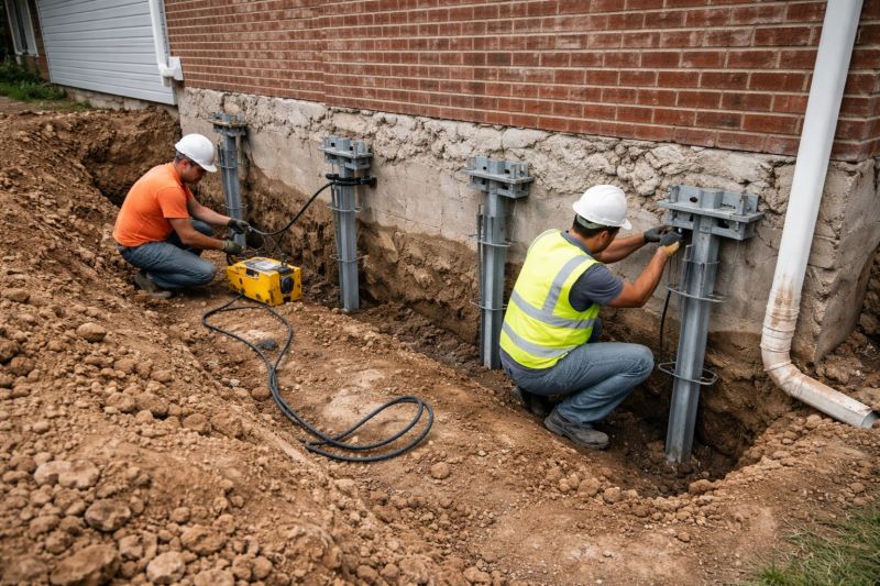 Helical Piers Installation in Oldham County, KY
